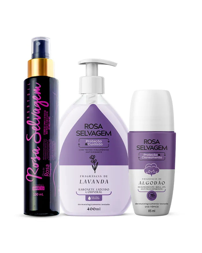 Kit Sabonete Lavanda + Óleo + Desodorante Algodão