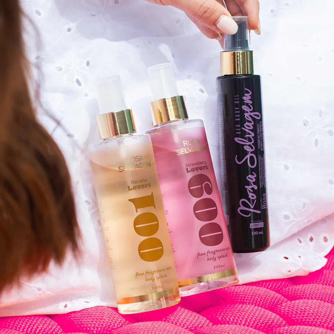 Kit Body Splash Banana + Cereja + Óleo