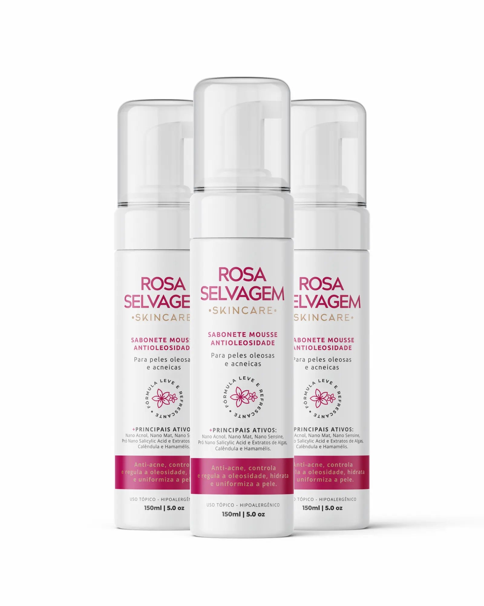 Rosa Selvagem - Espuma de Limpeza - Antioleosidade e Antiacne