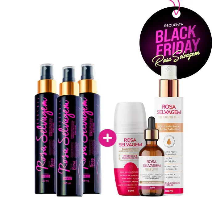 Rosa Selvagem Economy - 3 óleos + Ácido + Desodorante + Sérum lifting