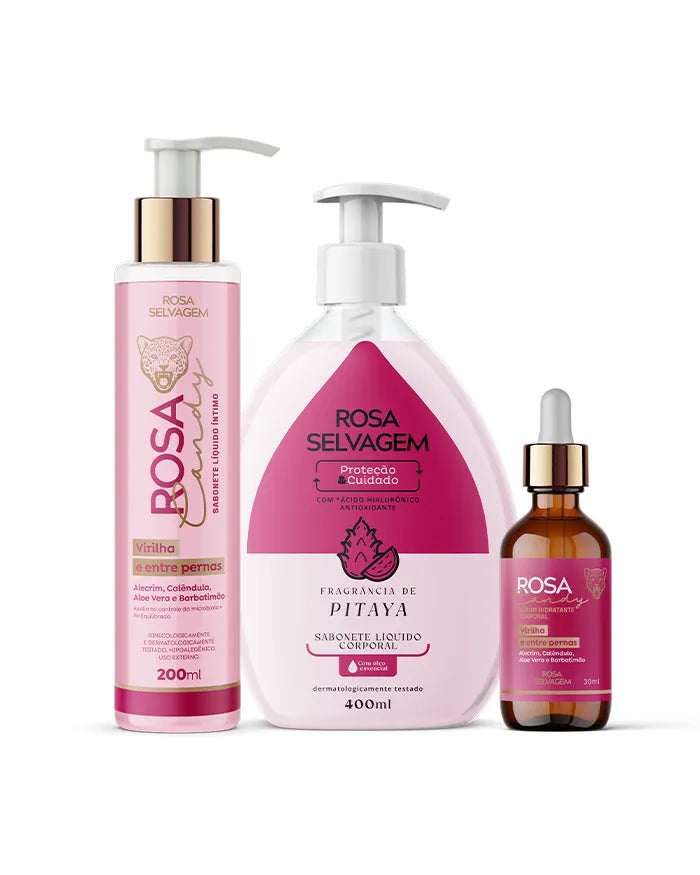 Kit Sabonete Líquido Pitaya + Sabonete íntimo + Sérum Candy