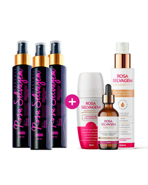 Rosa Selvagem Economy - 3 óleos + Ácido + Desodorante + Sérum lifting
