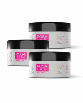 Rosa Hair - Máscara de Crescimento 3 unids.