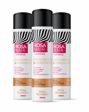 Rosa Hair - Shampoo de Crescimento 3 unids.