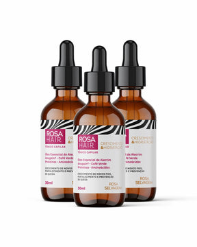 Rosa Hair - Tônico Capilar 3 unids.