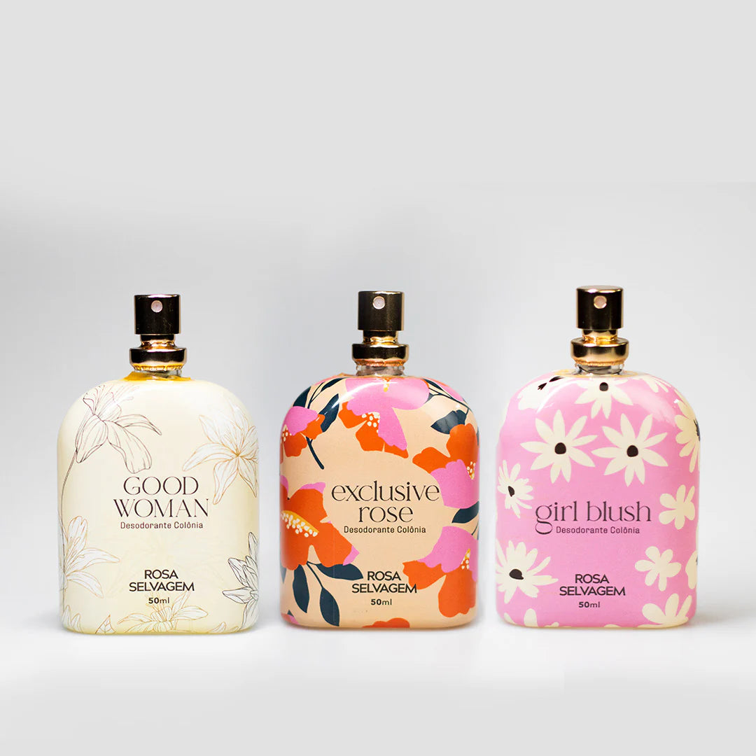 Kit 3 Perfumes: Girl Blush + Good Woman + Exclusive Rose