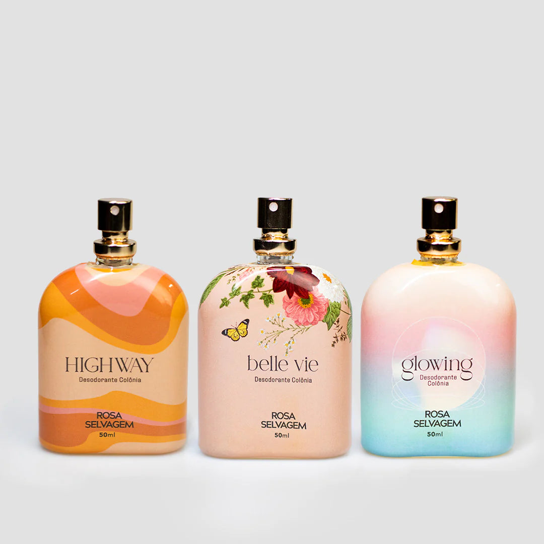 Kit 3 Perfumes Mood: Belle Vie + Glowing + Highway
